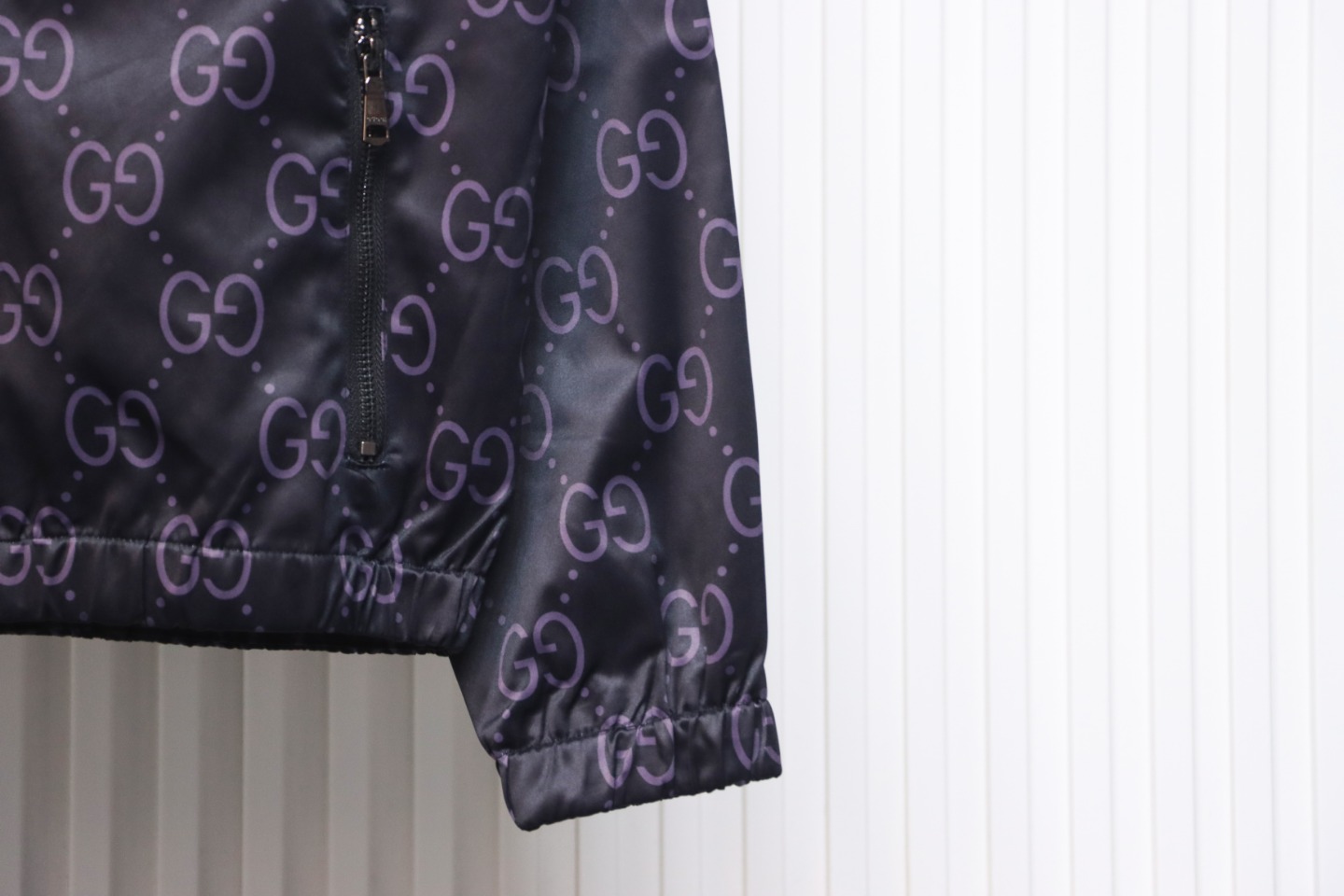 Gucci 24Fw All Over Jacquard Double G Woven Hooded Jacket Dark Purple