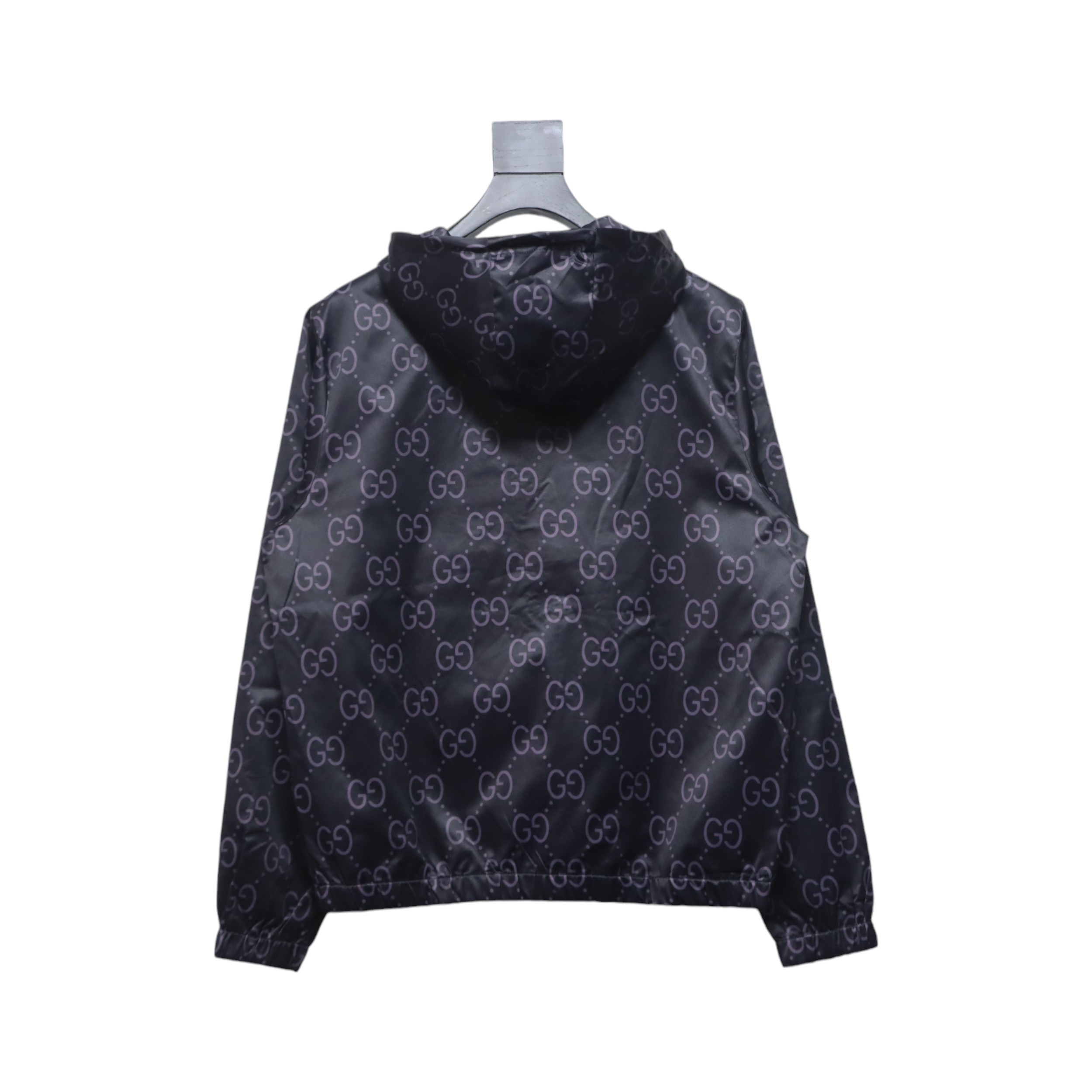 Gucci 24Fw All Over Jacquard Double G Woven Hooded Jacket Dark Purple