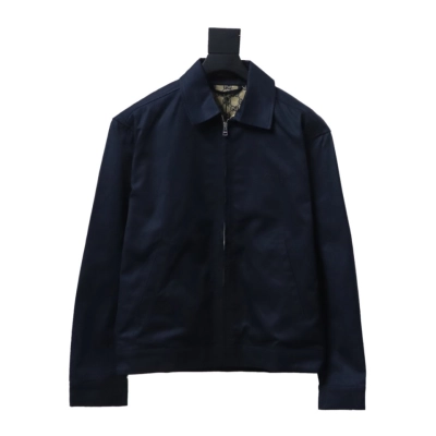 Gucci 24Fw Double G Jacquard Lined Jacket Dark Blue 01
