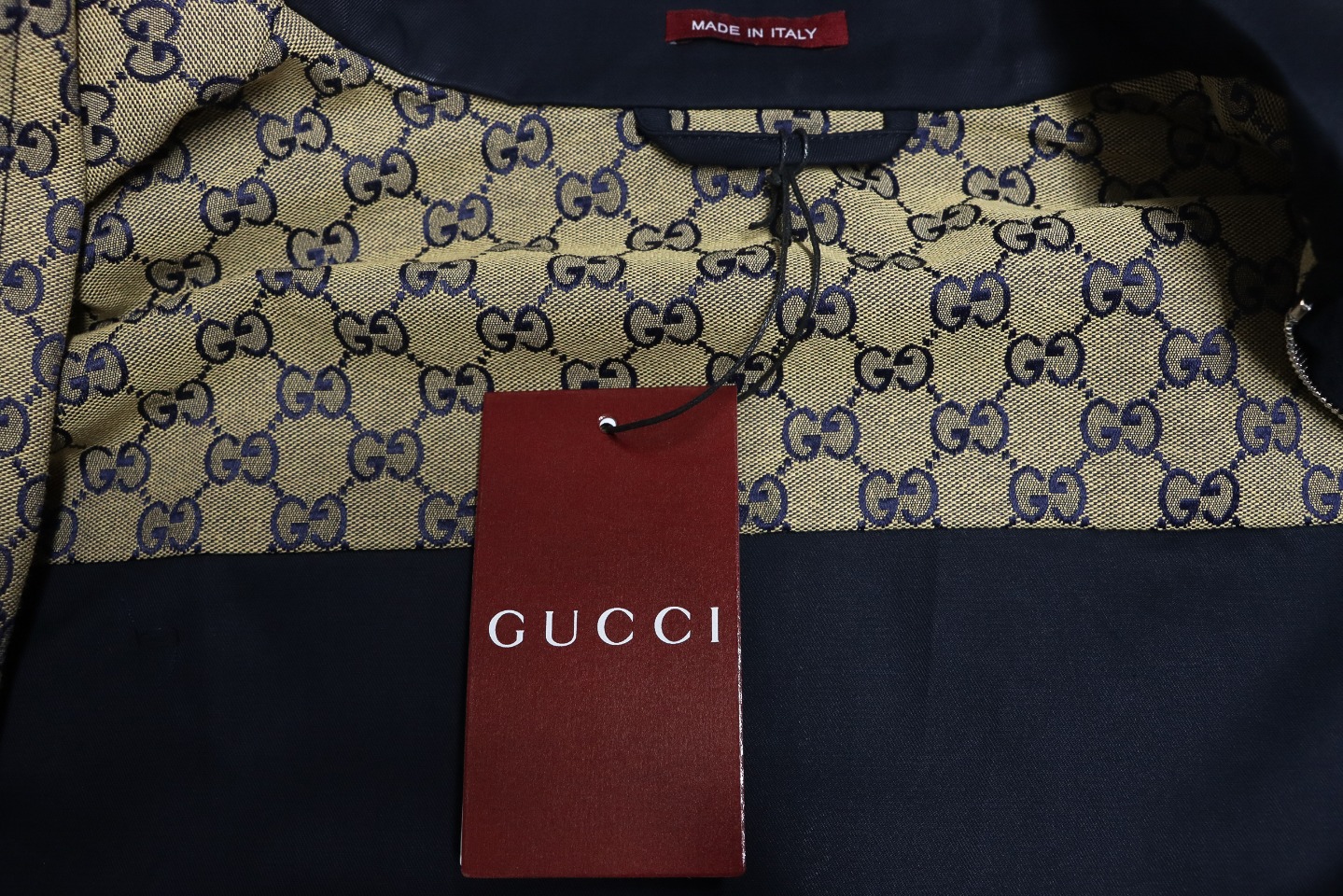 Gucci 24Fw Double G Jacquard Lined Jacket Dark Blue