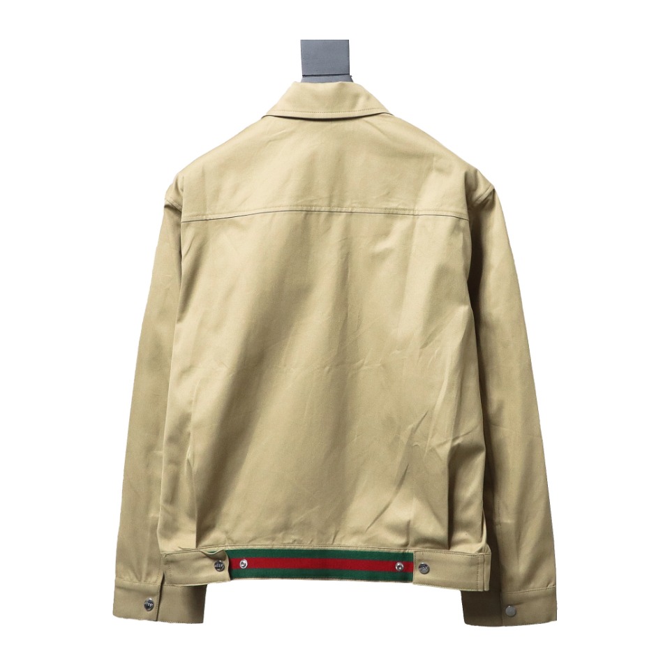 Gucci 24Fw Double G Jacquard Lined Jacket Dark Khaki