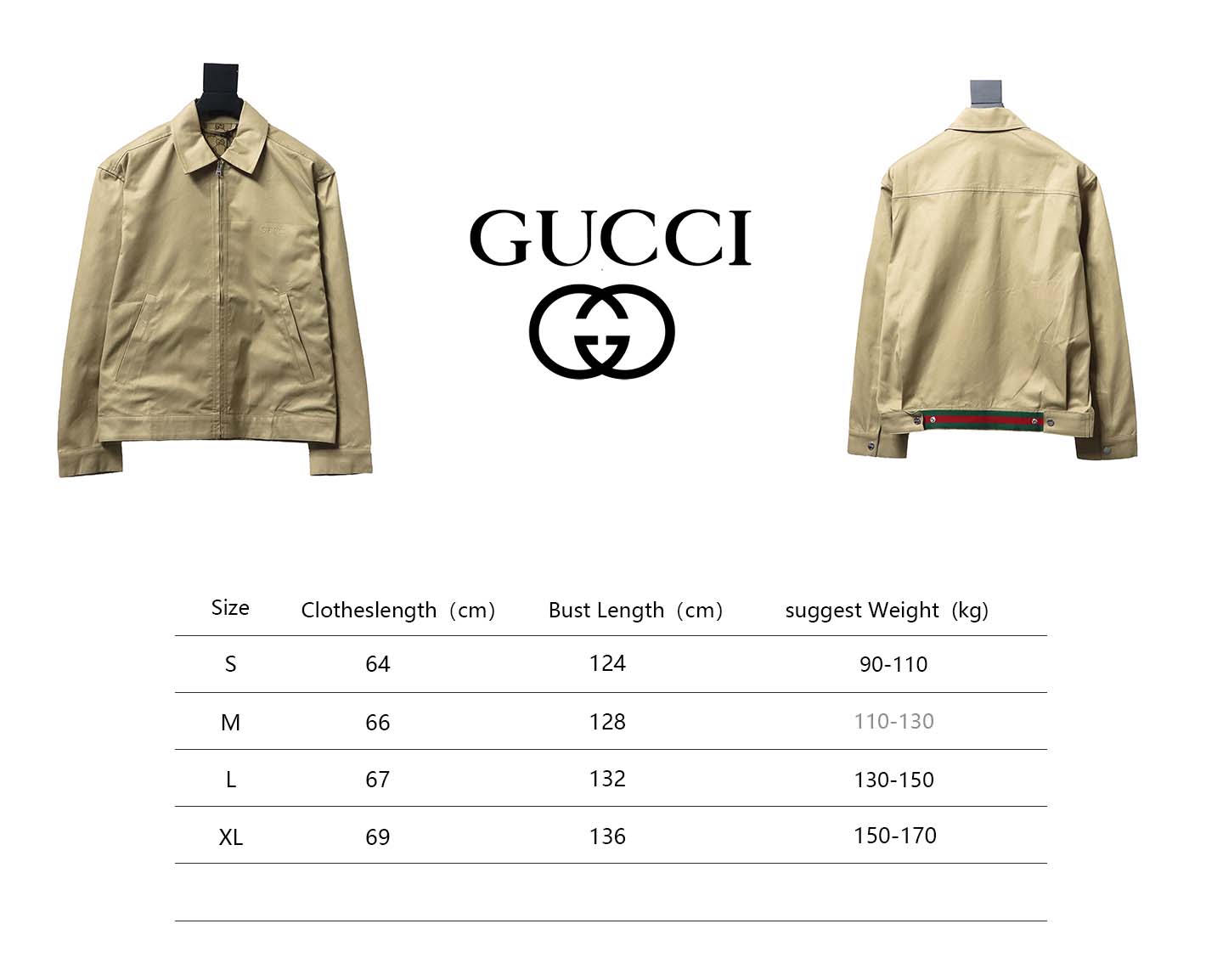 Gucci 24Fw Double G Jacquard Lined Jacket Dark Khaki