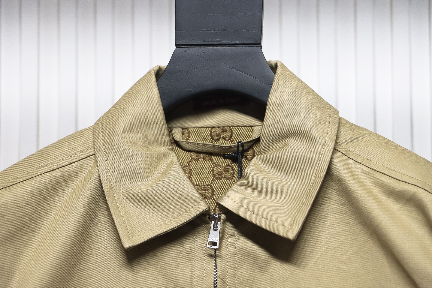 Gucci 24Fw Double G Jacquard Lined Jacket Dark Khaki