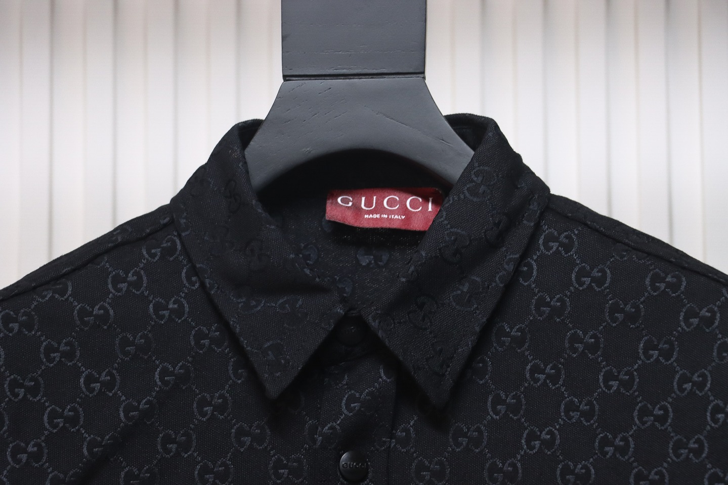 Gucci 24Fw Double G Jacquard Pocket Shirt Jacket Black