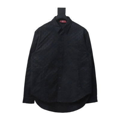 Gucci 24Fw Double G Jacquard Pocket Shirt Jacket Black 01