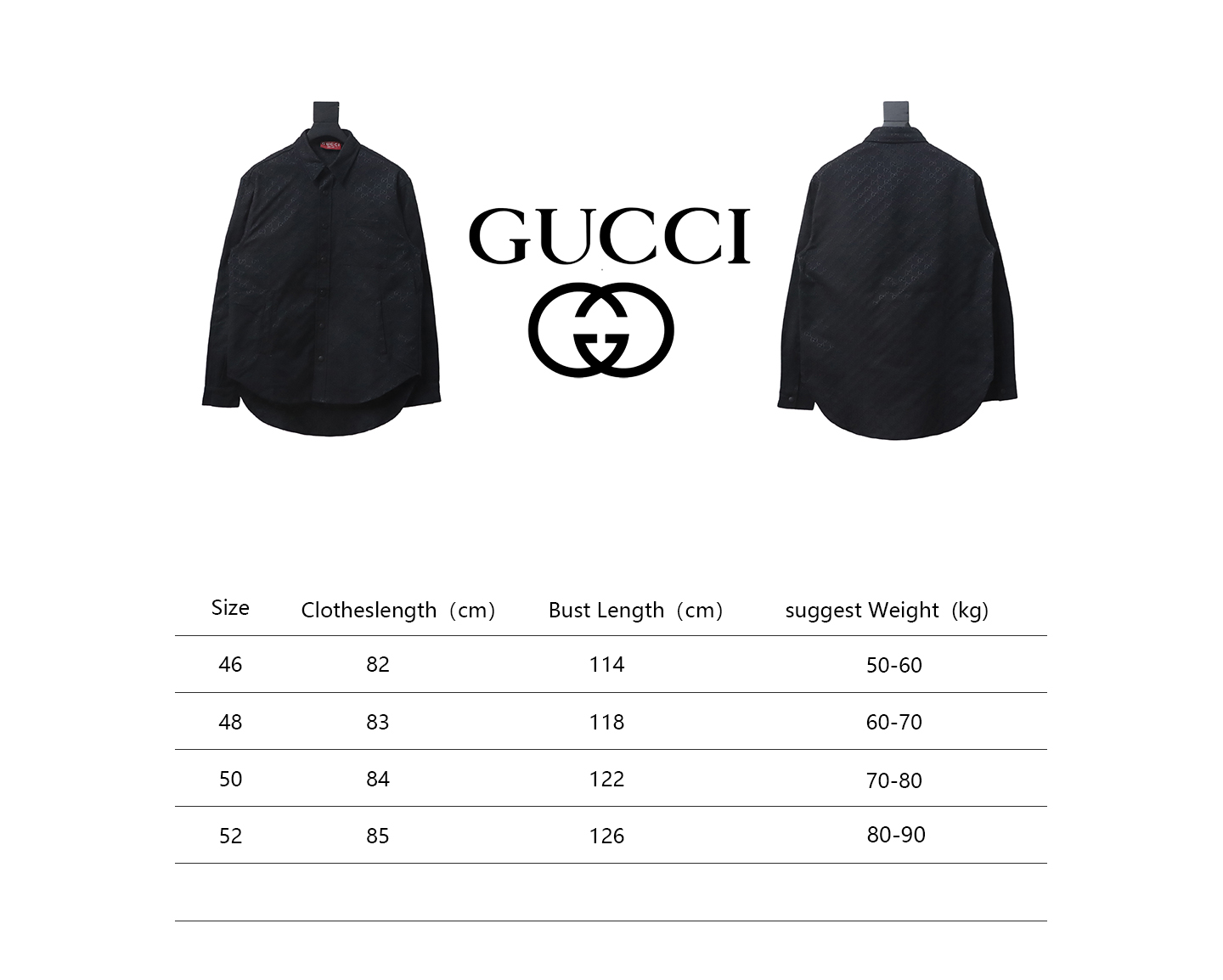 Gucci 24Fw Double G Jacquard Pocket Shirt Jacket Black
