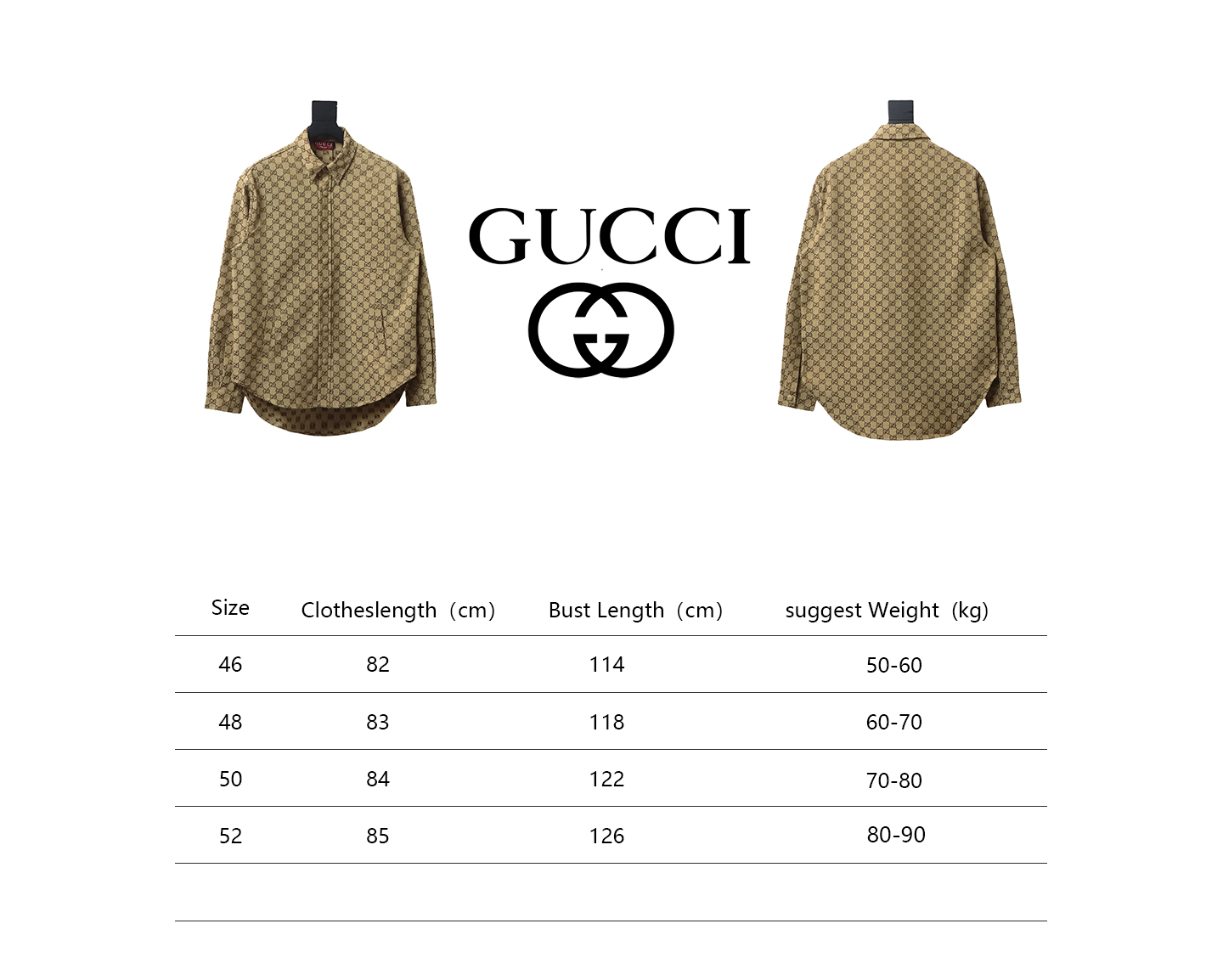 Gucci 24Fw Double G Jacquard Pocket Shirt Jacket Brown