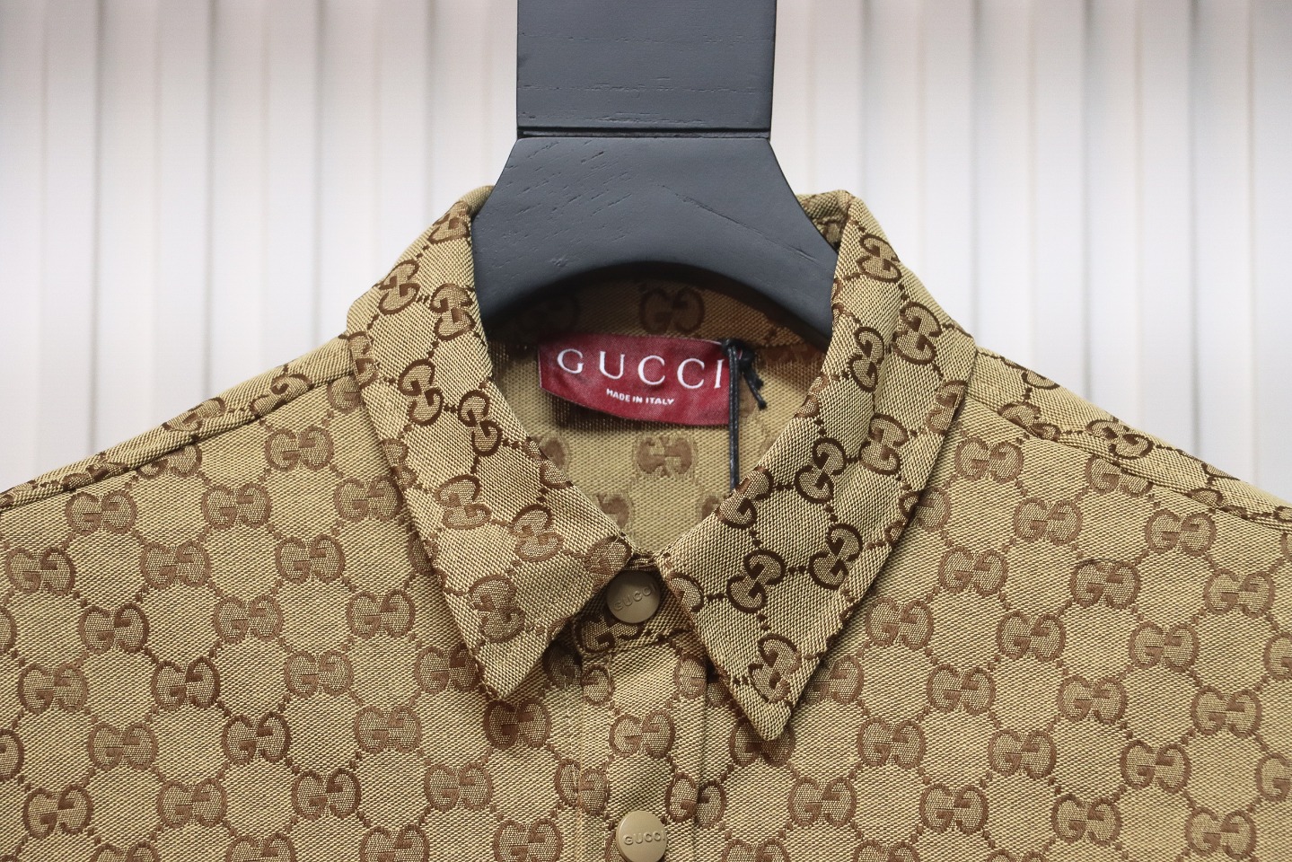 Gucci 24Fw Double G Jacquard Pocket Shirt Jacket Brown