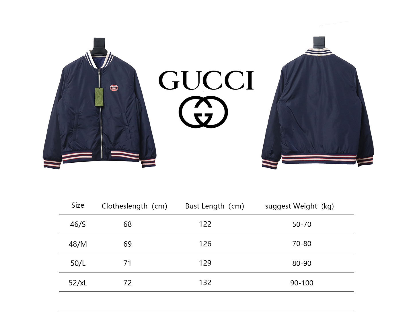 Gucci 24Fw Double G Jacquard Reversible Jacket