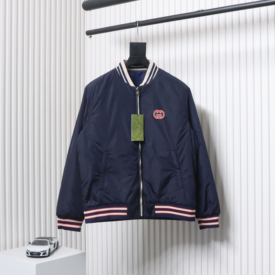 Gucci 24Fw Double G Jacquard Reversible Jacket