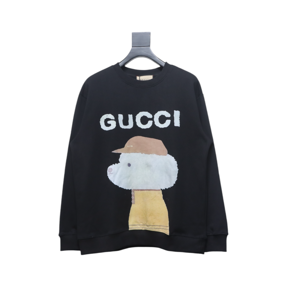 Gucci 24Fw Funny Cartoon Series Printed Round Neck Sweatshirt Black