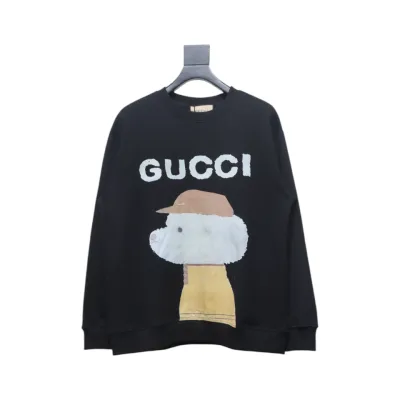 Gucci 24Fw Funny Cartoon Series Printed Round Neck Sweatshirt Black 01