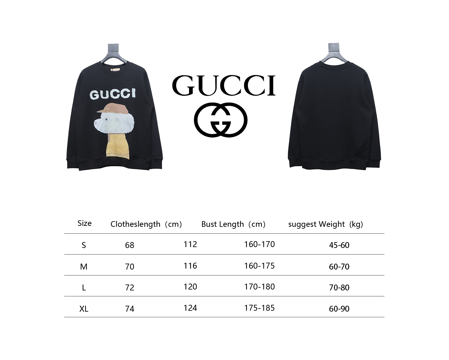 Gucci 24Fw Funny Cartoon Series Printed Round Neck Sweatshirt Black