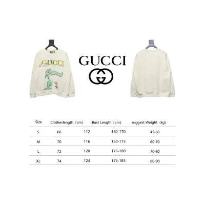 Gucci 24Fw Funny Cartoon Series Printed Round Neck Sweatshirt Cartoon Crocodile 02