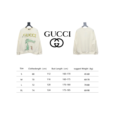 Gucci 24Fw Funny Cartoon Series Printed Round Neck Sweatshirt Cartoon Crocodile 02