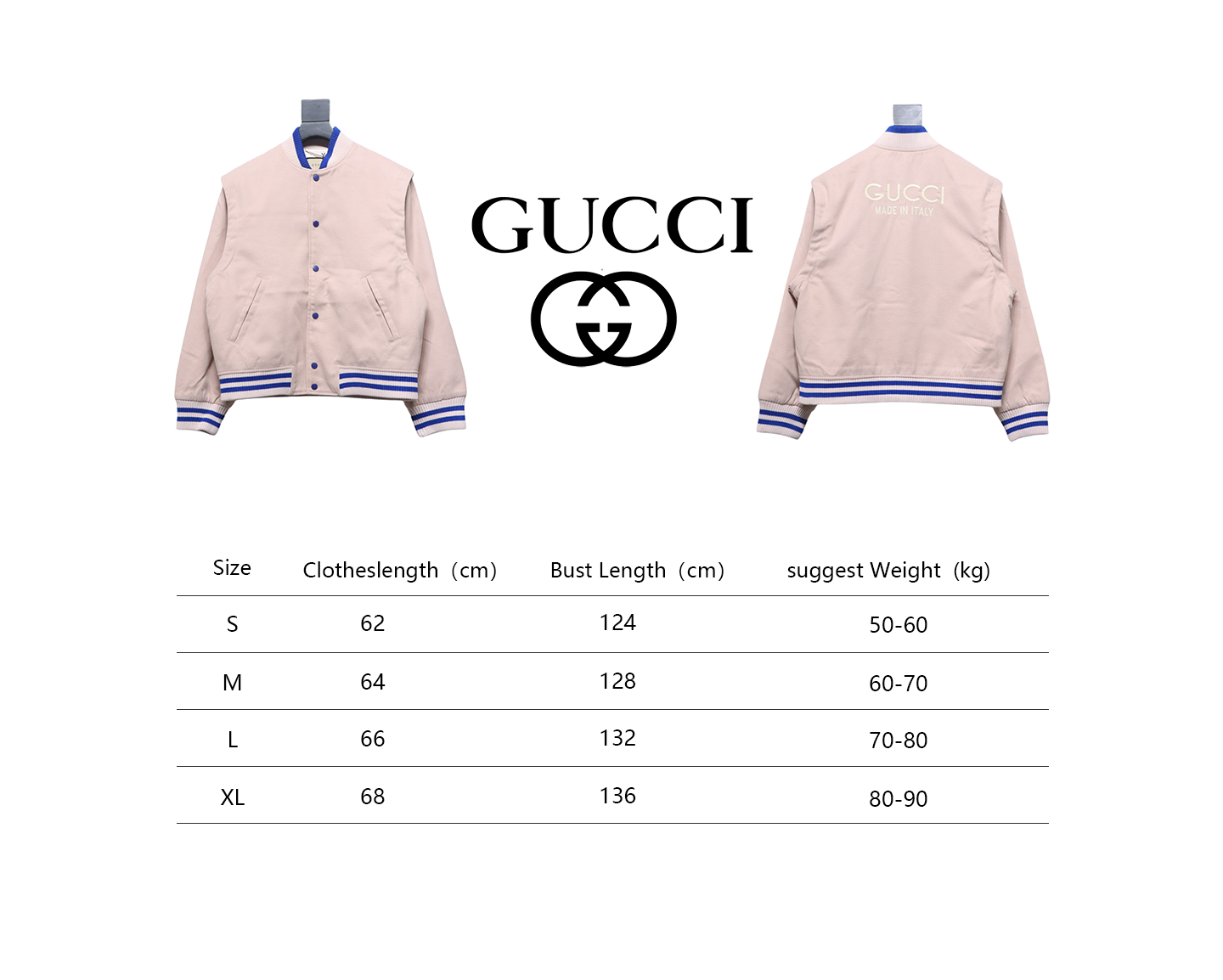Gucci 24Fw G Letter Embroidered Baseball Jacket