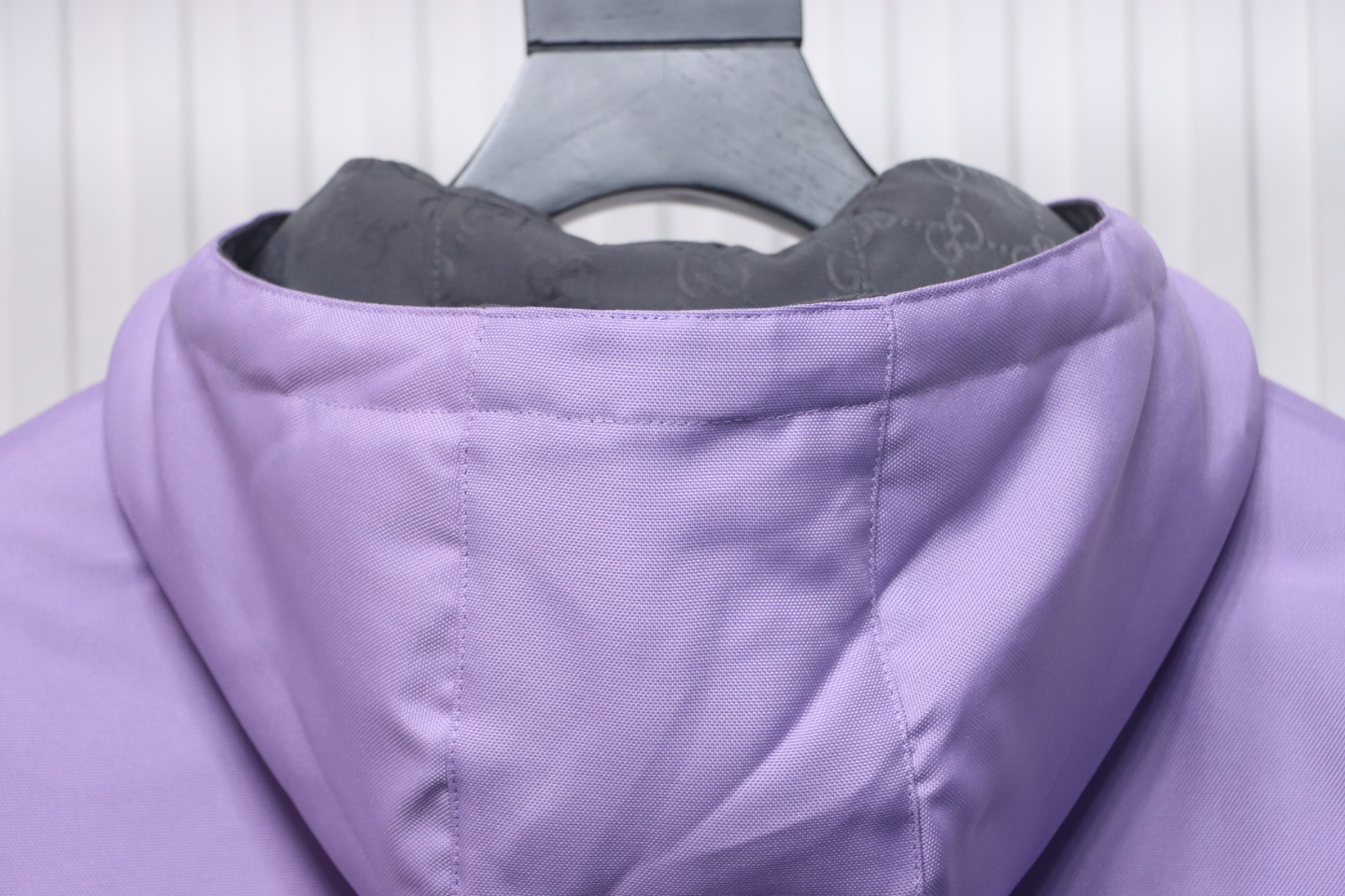 Gucci 24Fw G Letter Gray Purple Double-Sided Hooded Jacket