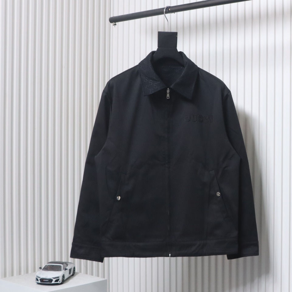 Gucci 24Fw G Patch Small Logo Double-Sided Jacket Black
