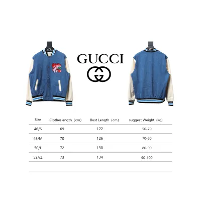 Gucci 24Fw Graffiti Cherry Denim Baseball Jacket 02
