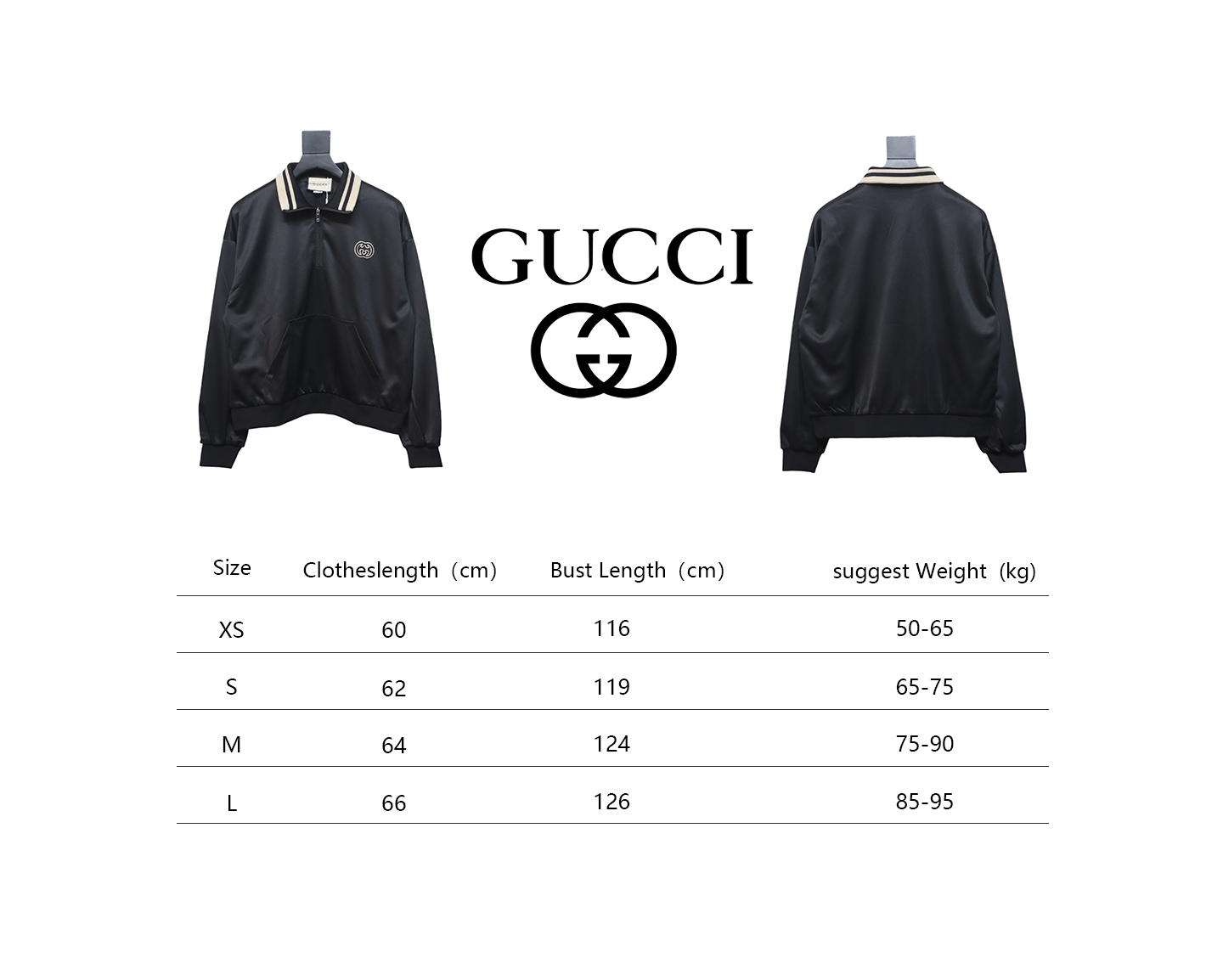 Gucci 24FW Hollow Double G Embroidery Half Zip School Uniform Jacket