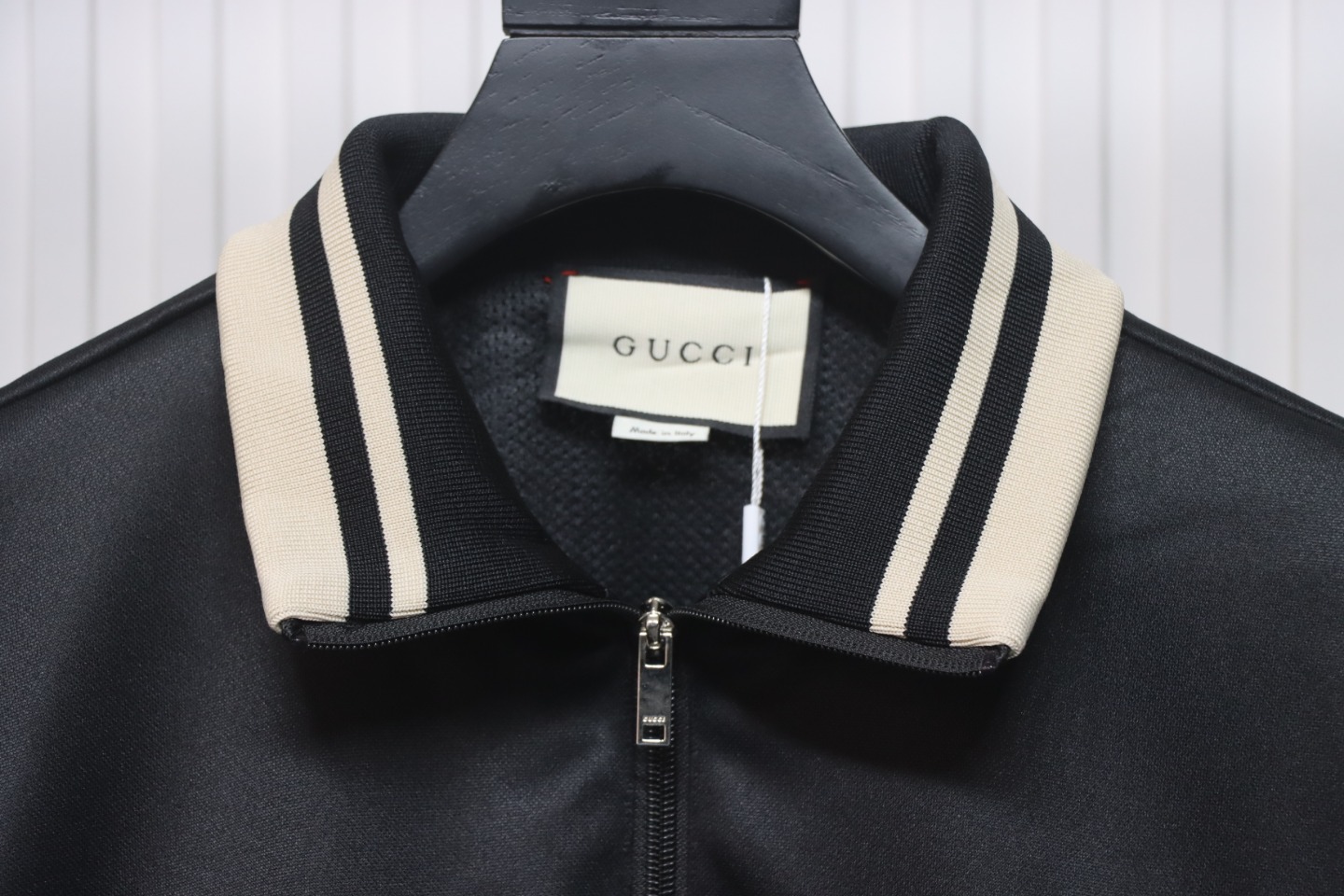 Gucci 24FW Hollow Double G Embroidery Half Zip School Uniform Jacket