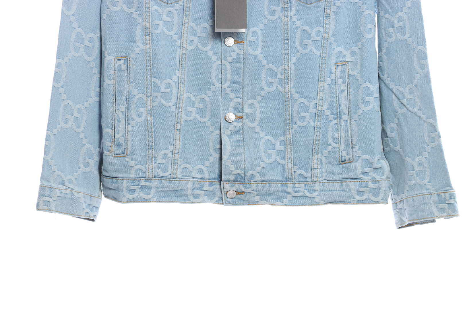Gucci Coconut Tree Embroidered Denim Jacket
