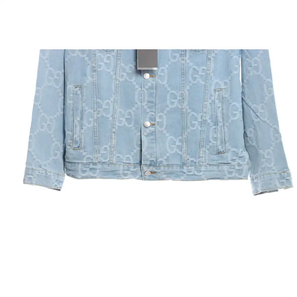 Gucci Coconut Tree Embroidered Denim Jacket
