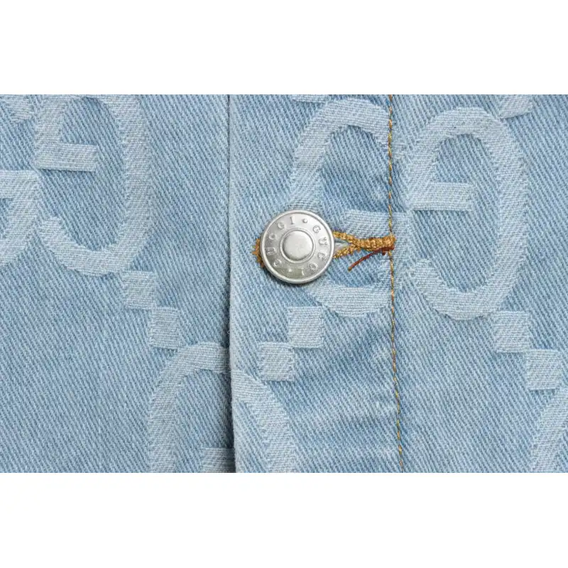 Gucci Coconut Tree Embroidered Denim Jacket
