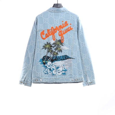 Gucci Coconut Tree Embroidered Denim Jacket 02