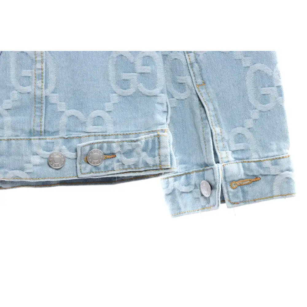 Gucci Coconut Tree Embroidered Denim Jacket