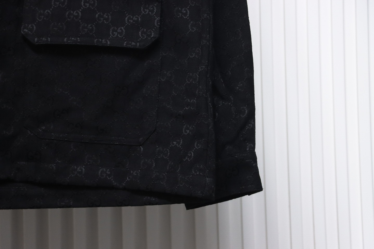 Gucci Double G All Over Print Multi-Pocket Lapel Jacket Black