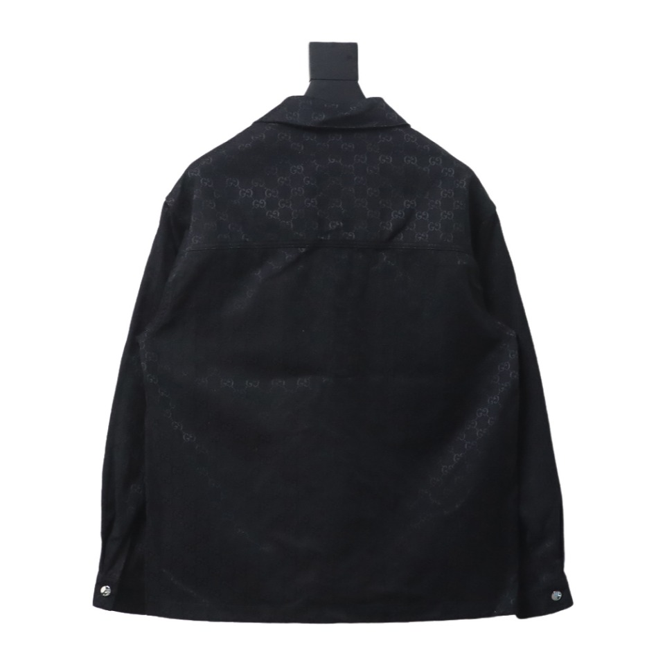 Gucci Double G All Over Print Multi-Pocket Lapel Jacket Black