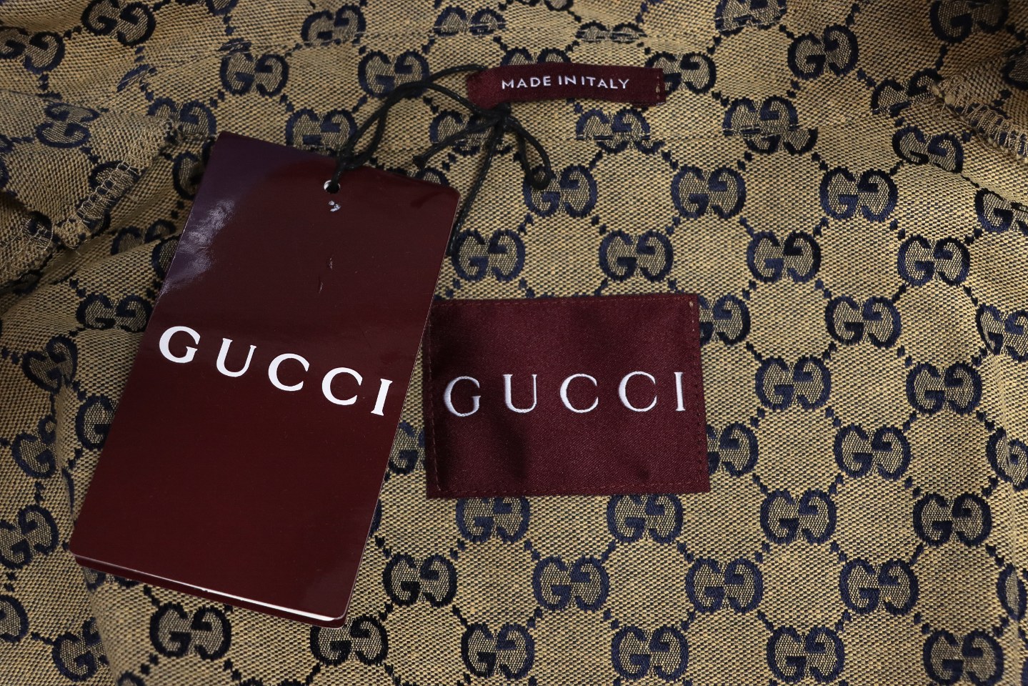 Gucci Double G All Over Print Multi-Pocket Lapel Jacket Brown