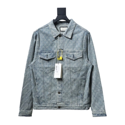 Gucci Double G Jacquard Denim Jacket 01