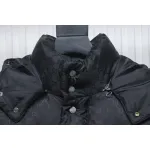 Gucci Full-Print Dark Pattern Jacquard Red And Green Ribbon Down Jacket