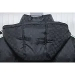 Gucci Full-Print Dark Pattern Jacquard Red And Green Ribbon Down Jacket