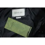Gucci Full-Print Dark Pattern Jacquard Red And Green Ribbon Down Jacket
