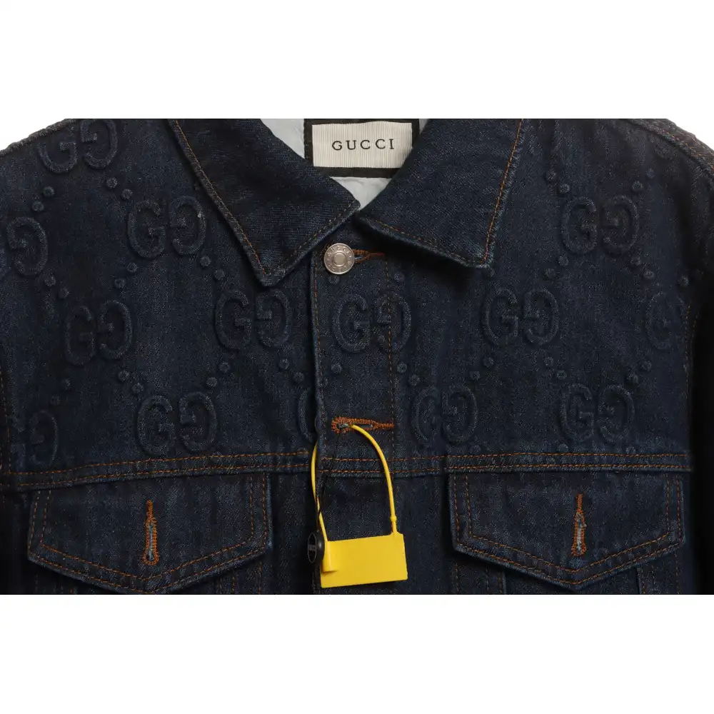 Gucci Interlocking G Embossed Denim Jacket