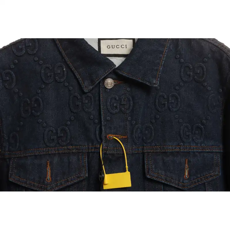 Gucci Interlocking G Embossed Denim Jacket