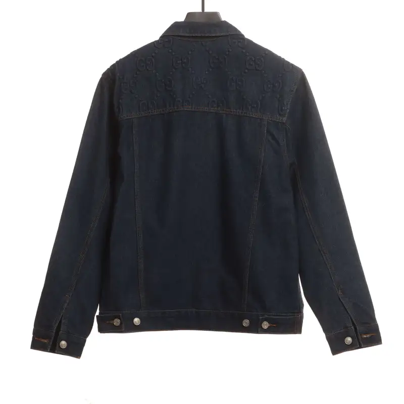 Gucci Interlocking G Embossed Denim Jacket