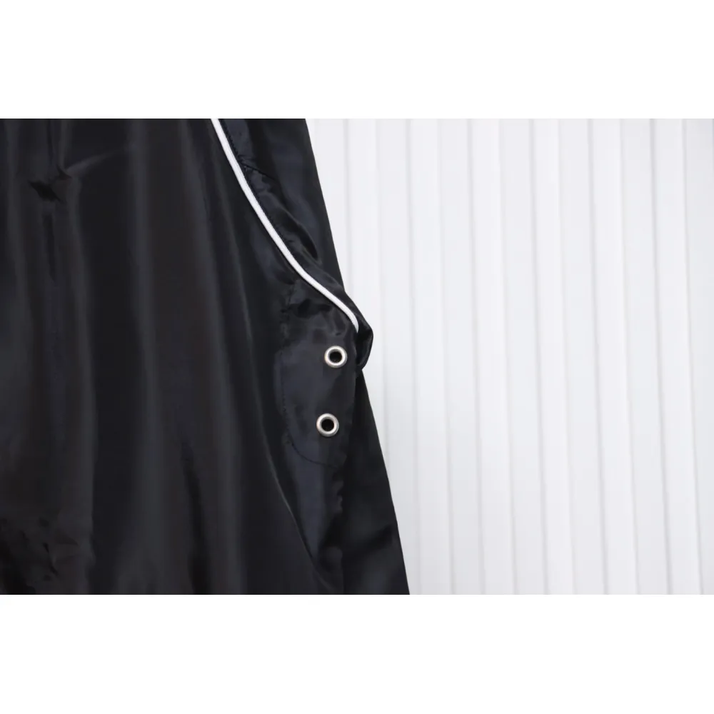 Gucci Line Design Zipper Pocket Hooded Windbreaker Jacket Black