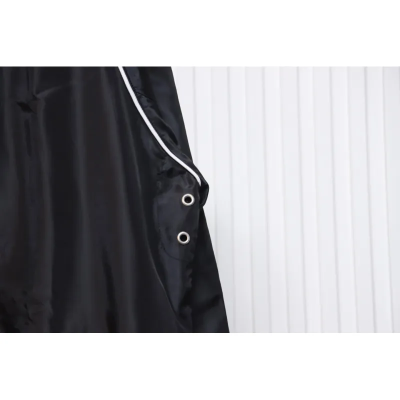 Gucci Line Design Zipper Pocket Hooded Windbreaker Jacket Black