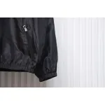 Gucci Line Design Zipper Pocket Hooded Windbreaker Jacket Black