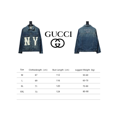 Gucci NY Yankees Collaboration Embroidered Patch Denim Jacket 02