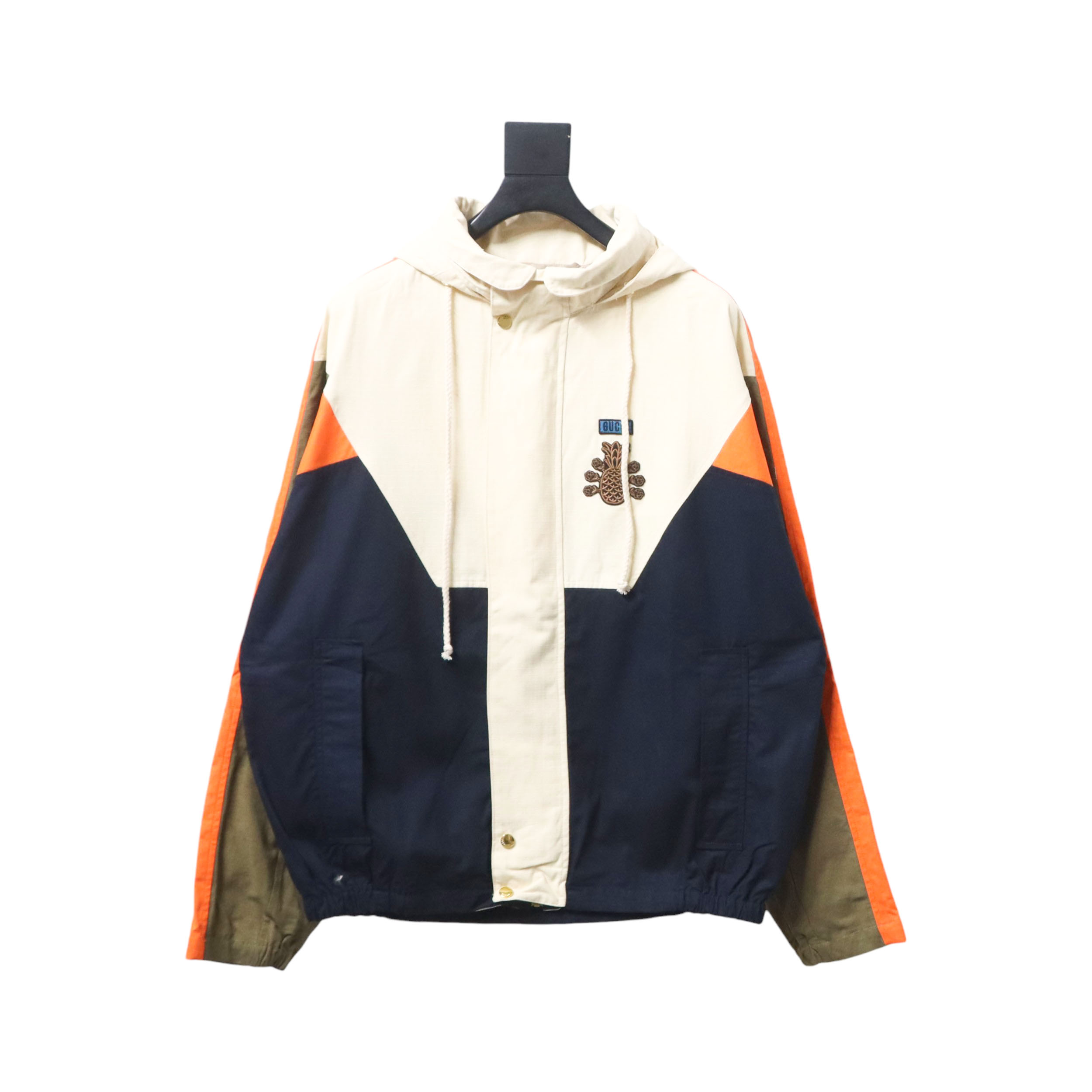 Gucci Pineapple Embroidery Zipper Pocket Hooded Jacket