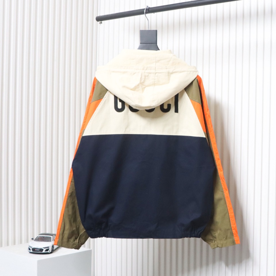 Gucci Pineapple Embroidery Zipper Pocket Hooded Jacket