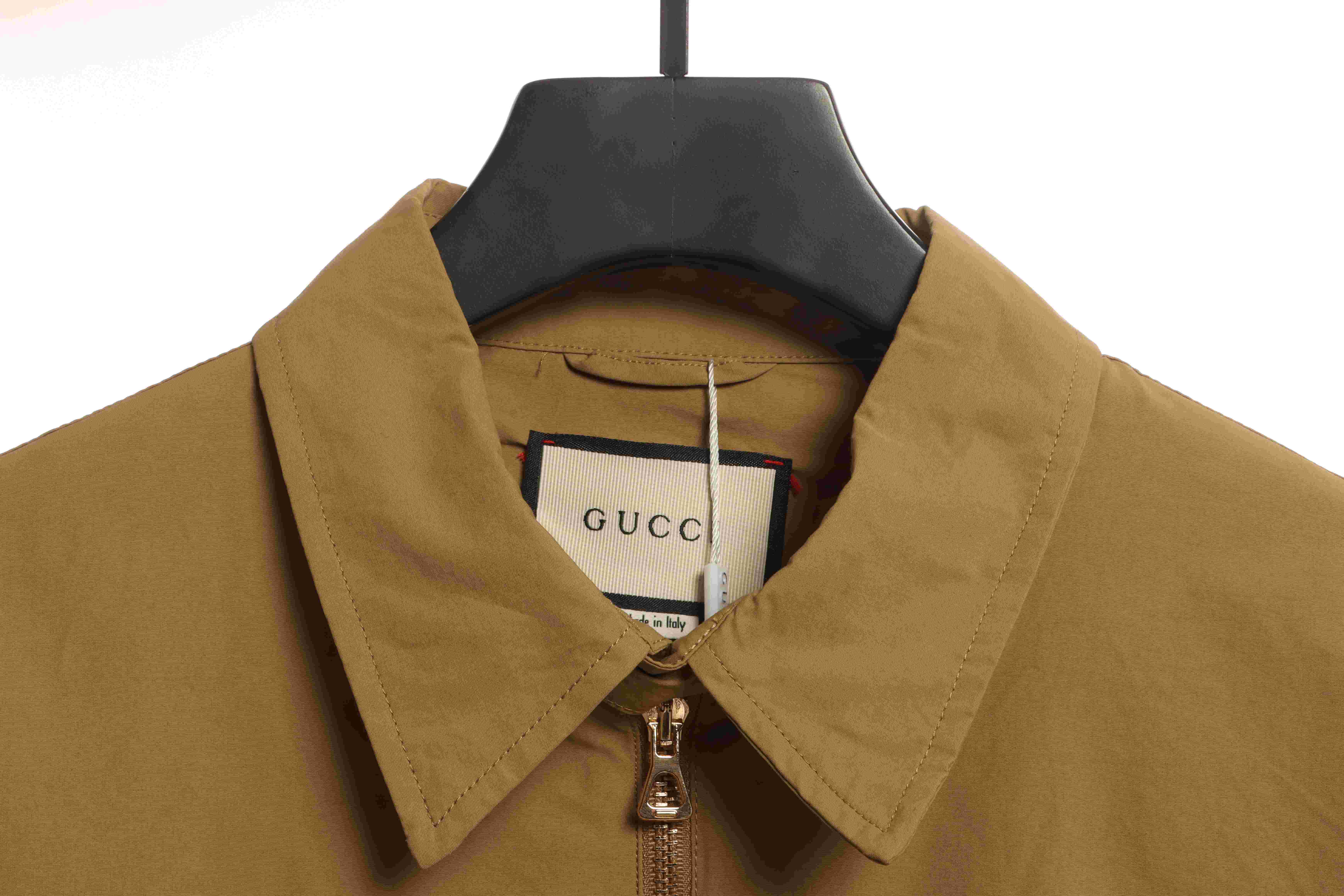 Gucci Red And Green Webbing Zipper Jacket