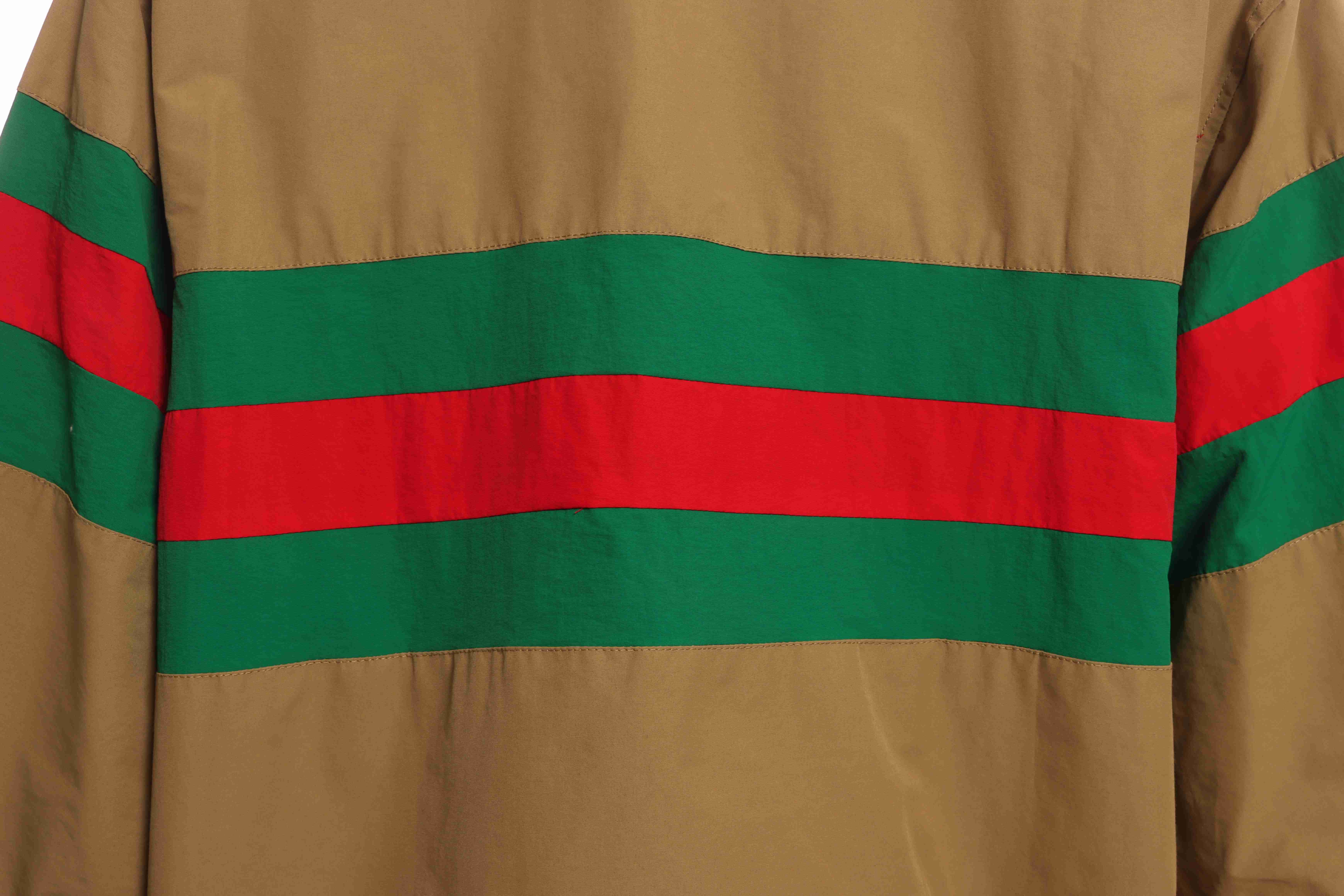 Gucci Red And Green Webbing Zipper Jacket