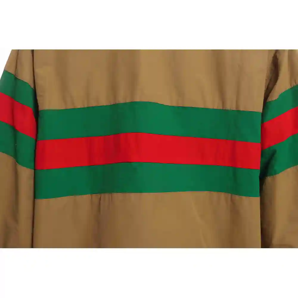 Gucci Red And Green Webbing Zipper Jacket