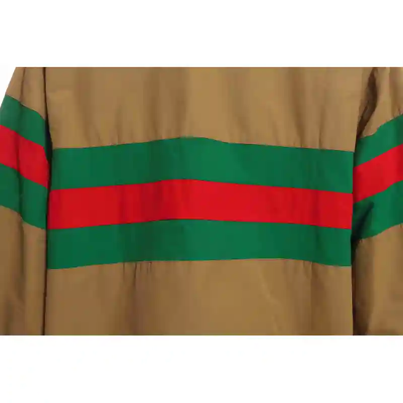Gucci Red And Green Webbing Zipper Jacket